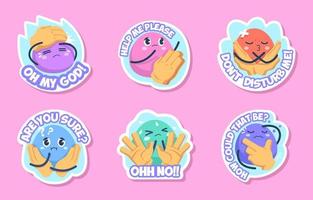 Dismay Chat Sticker Set vector