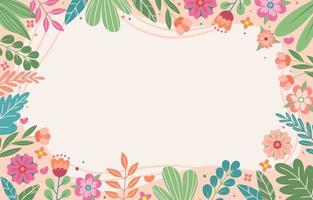 Spring Border Background with Flowers vector