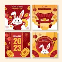 Chinese New Year Social Media Template vector