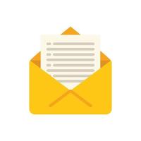 Mail report icon flat vector. Document paper vector