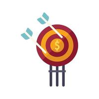 Monetization target icon flat vector. Funnel monetize vector