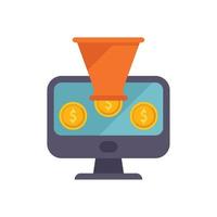 Funnel audience icon flat vector. Strategy monetize vector