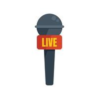 Live microphone icon flat vector. Camera press vector