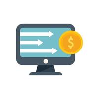 Take online profit icon flat vector. Mobile money vector