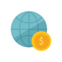 Global monetize icon flat vector. Mobile money vector