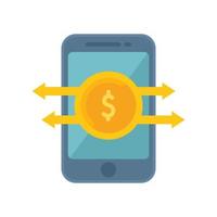 Smartphone monetize icon flat vector. Media content vector