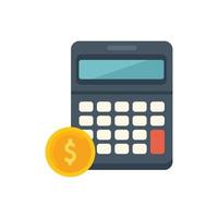 Monetize calculator icon flat vector. Money conversion vector
