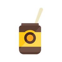 Open chocolate paste icon flat vector. Cream cocoa vector