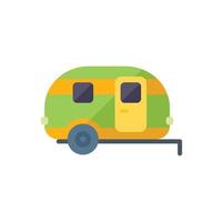 Camper rv icon flat vector. Auto bus vector