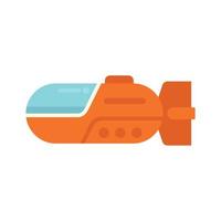 Underwater ship icon flat vector. Sea boat vector