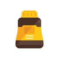 Chocolate paste jar icon flat vector. Cocoa food vector