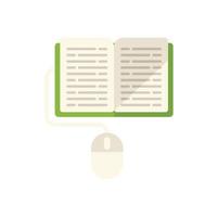 Click book icon flat vector. Study book vector