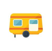 Trip trailer icon flat vector. Auto camper vector