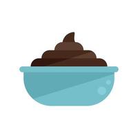 Cocoa cream pot icon flat vector. Paste jar vector