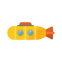 Cute submarine icon flat vector. Sea bathyscaphe vector