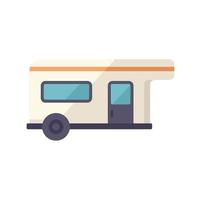 Holiday trailer icon flat vector. Car camper vector