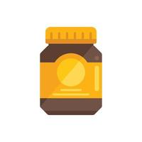 Cocoa jar icon flat vector. Cream paste vector