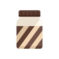 vector plano de icono de mezcla de pasta de chocolate. tarro de cacao