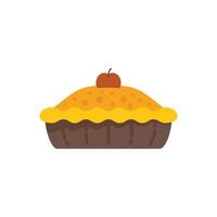 Cute apple pie icon flat vector. Cake dessert vector