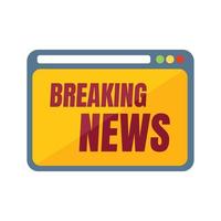 Breaking news icon flat vector. Camera press vector