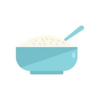 Oatmeal breakfast icon flat vector. Food meal vector