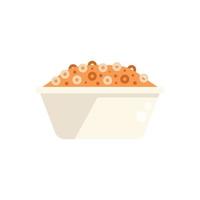 Breakfast flakes icon flat vector. Food meal vector