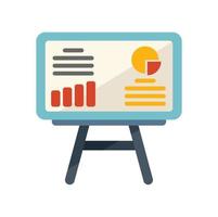 Banner financial report icon flat vector. Finance page vector