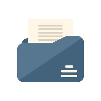 Folder data icon flat vector. Report document vector