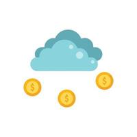 Cloud online marketing icon flat vector. Media internet vector