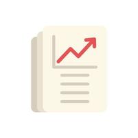 Data file graph icon flat vector. Document report vector