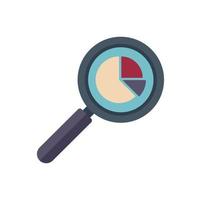 Search data chart icon flat vector. File market vector