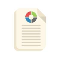 Chart file icon flat vector. Business paper vector