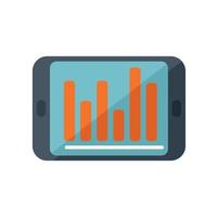 Graph chart tablet icon flat vector. Document report vector