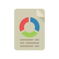 Pie chart report icon flat vector. Finance page vector
