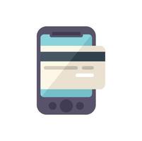 Phone credit card icon flat vector. Web store vector
