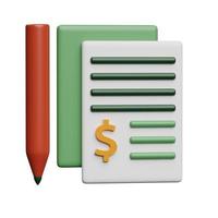 Financial report 3D icon design photo