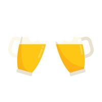 Beer toast icon flat vector. Drink glass vector