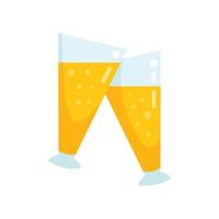 Beer cheers icon flat vector. Drink toast vector