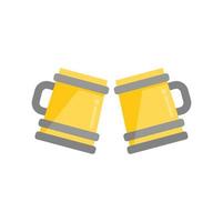 Bar pub toast icon flat vector. Hand drink vector