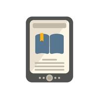 vector plano de icono de libro electrónico en línea. educación digital