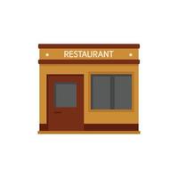 Street restaurant icon flat vector. Food cafe vector