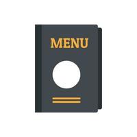 Menu book icon flat vector. Cafe dinner vector