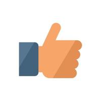 Thumb up marketing icon flat vector. Online strategy vector