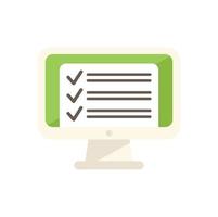 To do list online icon flat vector. Web course vector