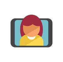 Video call icon flat vector. Web course vector