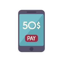 Mobile fast payment icon flat vector. Digital service vector