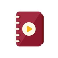 Video book icon flat vector. Online training vector