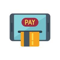 Online pay icon flat vector. Mobile money vector