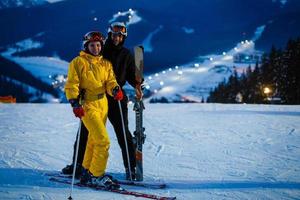 romantic ski, couple in love photo