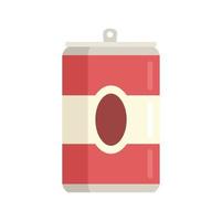Tin can drink icon flat vector. Food snack vector